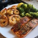 Cajun Salmon & Garlic Butter Shrimp with Roasted Broccoli
