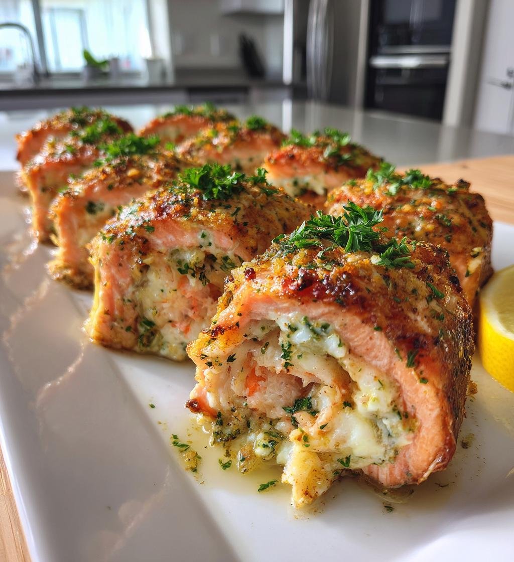 Crab & Shrimp Stuffed Salmon
