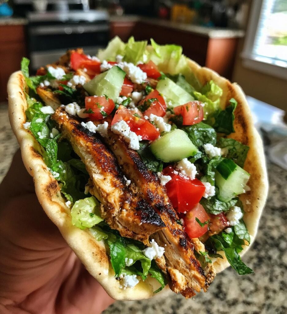 Lemon Herb Grilled Chicken Pitas